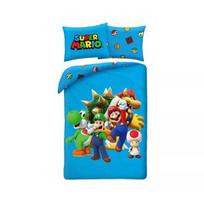Super Mario: Kartu su komandiniu patalynės komplektu – 140 x 200 cm, poliesteris.