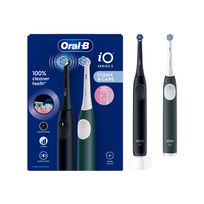 Oral-B Electric Toothbrush, Duo Pack | iO2 Series | Rechargeable | For adults | Includes 2 brush heads | 3 brushing modes | Night Black and Green Forest