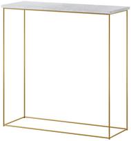 Konsolinis staliukas ADRK Milan CT-MIL-G-BE, aukso sp./balta sp./marmurinė pilka sp., 30 cm x 80 cm x 80 cm