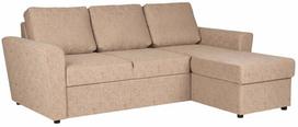 Kampinė sofa - lova Home4you Inga, tamsaus smėlio spalva, 160 x 217 cm x 88 cm