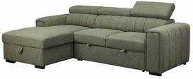 Kampinė sofa - lova Home4you Odelia LC, šviesiai žalia sp., kairinė, 248 x 159 cm x 99 cm