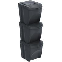 Lauko šiukšliadėžė Prosperplast Sortibox, juoda, 25 l