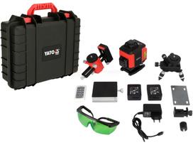 YATO linijinis lazeris 4D, max 30 m, ± 2 mm / 10 m, žalios spalvos spindulys