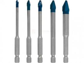 Plytelių grąžtų rinkinys Bosch EXPERT HEX-9 HardCeramic 4/5/6/8/10 mm, 5 dalių