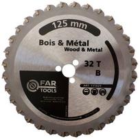 Pjūklų diskų komplektas Far Tools 125 x 12mm ir 125 x 28mm, 32 dantys, medienai ir metalui