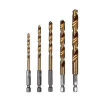 Yato metalo grąžtų komplektas HSS-TiN 4-10 mm, 1/4" šešiakampis tvirtinimas, 5 dalių