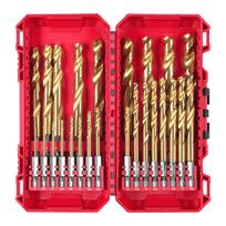 Milwaukee metalo grąžtų komplektas Shockwave HSS-G Tin, Hex, 2-13 mm, 25 dalių