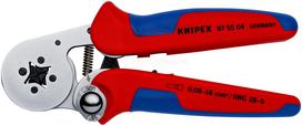 Knipex presavimo replės laidų antgaliams, savaime reguliuojamos, su šoniniu prieigos kvadratiniu presavimu