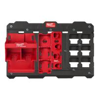 Milwaukee PACKOUT montavimo plokštė XL + M12 ir M18 akumuliatorių laikiklis + grąžtų laikiklis