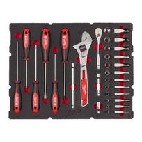Milwaukee įrankių komplektas su PACKOUT™ stalčiais, 35 dalių