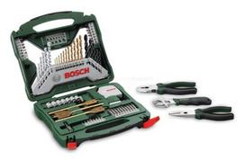 Bosch komplektas 70 dalių Titanium + 2 x replės + reguliuojamas veržliaraktis