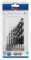 Bosch metalo grąžtų komplektas PRO Metal HSS-G Impact Set 2-10 mm, 8 dalių