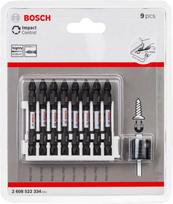 Dvipusių antgalių komplektas Bosch Impact Pick and Click PH2 / PZ2, 9 dalių