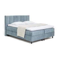 Mėlynos spalvos spyruoklinė lova su sandėliavimo vieta 160x200 cm Elva Bold Line – Bonami Selection