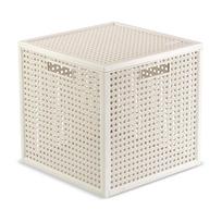 Kreminės spalvos iš perdirbto plastiko daiktadėžė su dangčiu 28x28x28 cm Kaya Cube – Curver