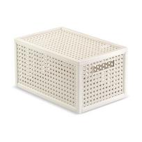 Kreminės spalvos iš perdirbto plastiko daiktadėžė su dangčiu 19x30x15 cm Kaya – Curver
