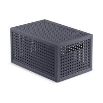 Tamsiai pilkos spalvos iš perdirbto plastiko daiktadėžė su dangčiu 19x30x15 cm Kaya – Curver