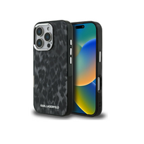 Karl Lagerfeld IML Leopard Modelio MagSafe dėklas iPhone 16 Pro - Juodas