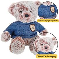 Pliušinis meškinas su mėlynu megztuku 21 cm