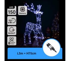 Aigostar - LED Lauko kalėdinė dekoracija LED/3,6W/31/230V 6500K 75cm IP44 elnias