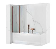 REA-W5696 - Sulankstoma vonios pertvara AGAT 140x80 cm, šlifuoto vario apdaila / skaidrus stiklas