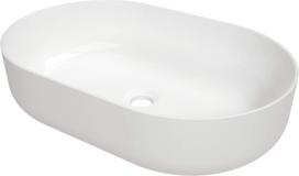 Vonios praustuvas Round, keramika, 58 cm x 38 cm x 11.5 cm, balta sp.