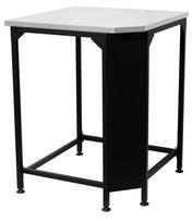 Lauko stalas Cozze, balta sp./juoda sp., 70.5 cm x 60 cm x 90 cm