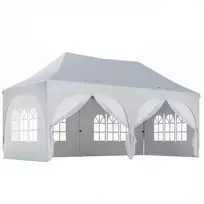 3 x 6 m Pop-up paviljonas su šoninėmis sienelėmis, 6 smėlio maišais, reguliuojamo aukščio stogu, sodo vakarėlio palapinė su transportavimo taše