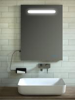 Vonios veidrodis ELITA LINA 60, 60 x 80 cm, LED, IP44, 5700K, USB ×2, mygtukas, su f-ja nuo rasojimo