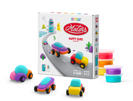 Rinkinys molinių figūrėlių gamybai Hey Clay Happy Cars, įvairių spalvų