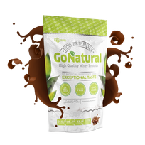 RAW POWDERS Baltymai GO NATURAL, 1 kg, koncentratas (šokolado skonio)