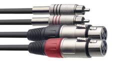 Audio kabelis Stagg STC1,5CMXF 2xXLR/f - 2xRCA, 1,5m