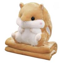 3-in-1 Hamsterio Formos Pagalvė su Pledu 180 cm Pliušinis Žaislas