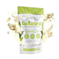 RAW POWDERS Baltymai GO NATURAL, 1 kg, koncentratas (baltojo šokolado skonio)