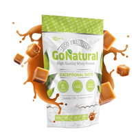 RAW POWDERS Baltymai GO NATURAL, 1 kg, koncentratas (karamelės skonio)