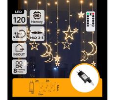 Aigostar - LED lauko kalėdinė girlianda 120xLED/6W/230V/8 funkcijų 3x0,6m IP44 šiltai balta su nuotoliniu valdymu