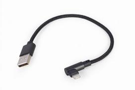 GEMBIRD CC-USB2-AMLML-0.2M Angled 8-pin USB charging-data cable 0.2 m black
