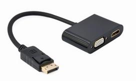 GEMBIRD DisplayPort male to HDMI female + VGA female adapter cable black