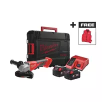 MILWAUKEE KAMPINIS ŠLIFUOKLIS 18V 125mm M18BLSAG125XPDMC-402X 2×4,0Ah BL +LIEMENĖ