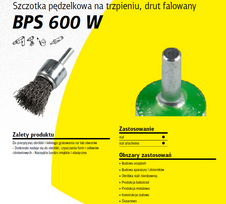 KLINGSPOR ŠEPETYS-TEPTUKAS 30mm BPS600W, BANGUOTA NERŪDIJANČIO PLIENO VIELA