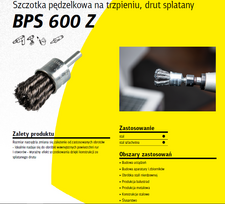 KLINGSPOR ŠEPETYS-TEPTUKAS 30mm BPS600Z IŠ NERŪDIJANČIO PLIENO VIELOS (SUSUKTOS)