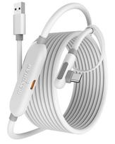 Maxonar Link kabelis 5 m su įkrovimu, USB 3.0 į USB-C, 5Gbps, Meta Quest 3/3S/Quest 2/Pico 4 (Balta) (MX-LINK5W)