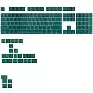 Klaviatūra Glorious GPBT pagrindai, ANSI išdėstymas (JAV), PBT, sublimacinis dažymas – toteminė žalia