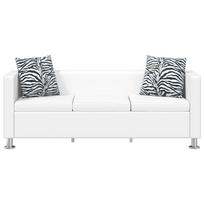 Sofa, balta, trivietė, dirbtinė oda