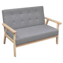 Dvivietė sofa, šviesiai pilkos spalvos, audinys