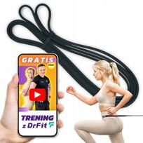 DrFit pasipriešinimo guma treniruotėms, fitnesui ir pilatesui, 11-22 kg, juoda, stipri