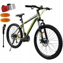 Kalnų dviratis Shimano 21 pavara, diskiniai stabdžiai, 18" rėmas, 26" ratai, ŽALIAS