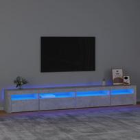 TV spintelė su LED apšvietimu, betono pilka, 270x35x40cm
