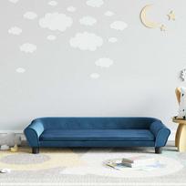 Vaikiška sofa, mėlynos spalvos, 100x50x26cm, aksomas