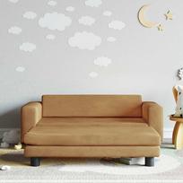Vaikiška sofa su pakoja, ruda, 100x50x30cm, aksomas